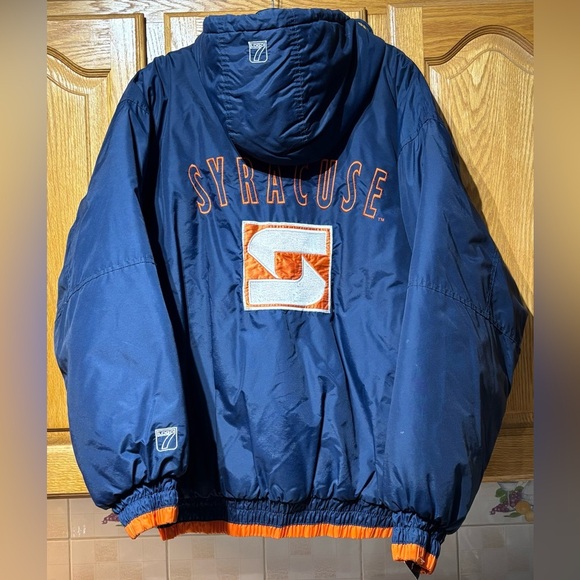 Vintage 90's Logo 7 Syracuse Orangemen NCAA Collegiate Parka Jacket Large - Picture 6 of 9